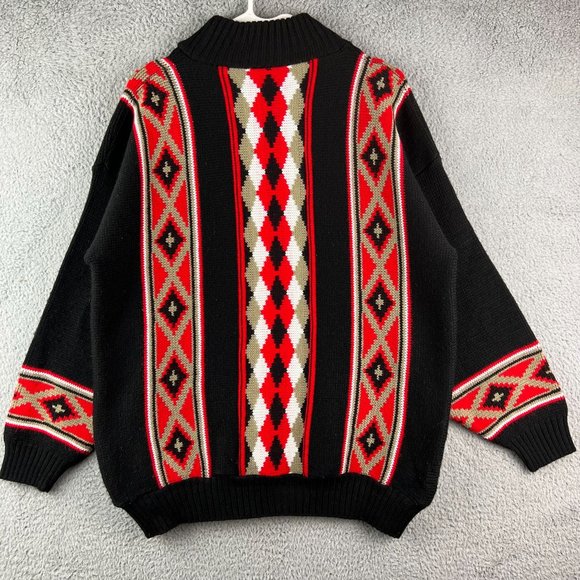 Vintage Clifton Place Mens Size L  Aztec Design Mock Neck - Picture 3 of 9